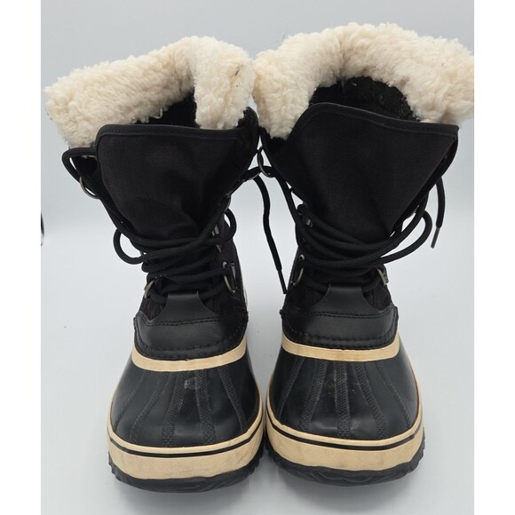 Sorel Womens Size 7.5 Black Caribou Sherpa Waterproof Winter Boots EUC - Picture 3 of 9